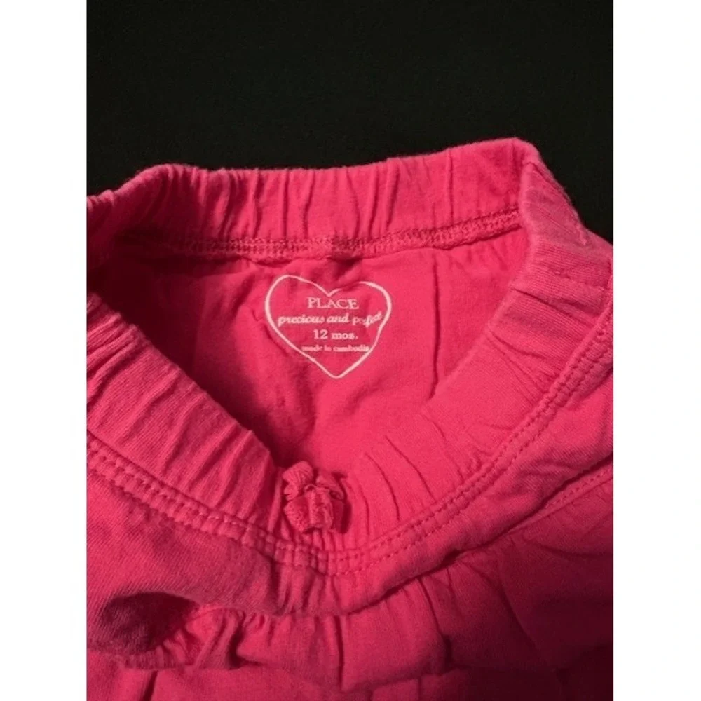 Childrens Place bright pink skirt with attached bloomers, size 12 months